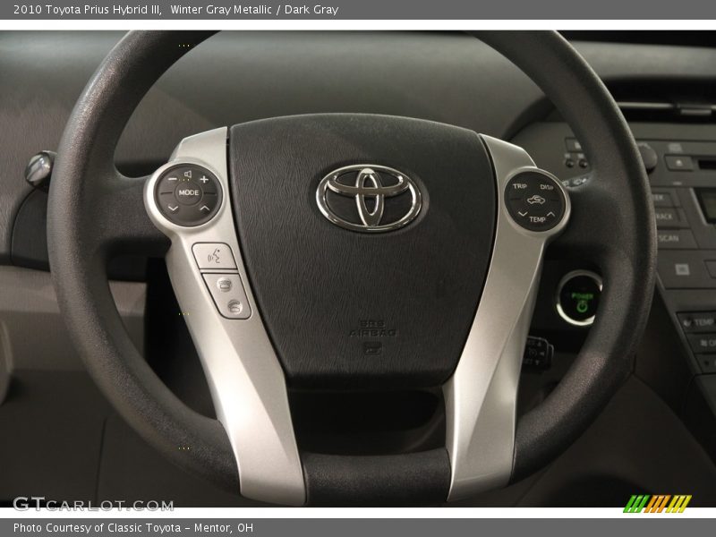 Winter Gray Metallic / Dark Gray 2010 Toyota Prius Hybrid III