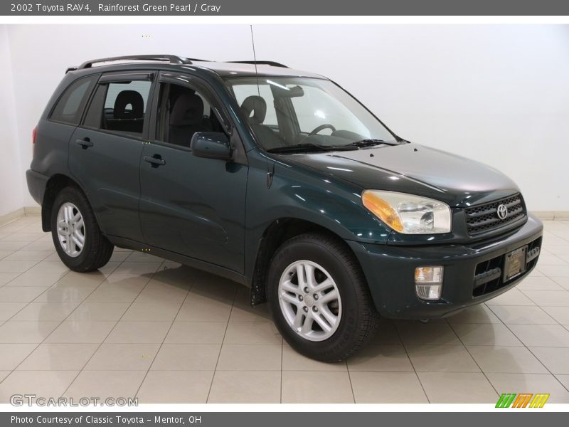 Rainforest Green Pearl / Gray 2002 Toyota RAV4