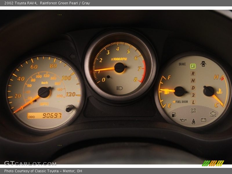 Rainforest Green Pearl / Gray 2002 Toyota RAV4