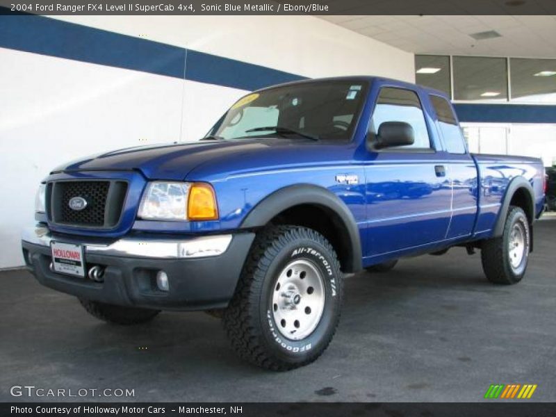 Sonic Blue Metallic / Ebony/Blue 2004 Ford Ranger FX4 Level II SuperCab 4x4
