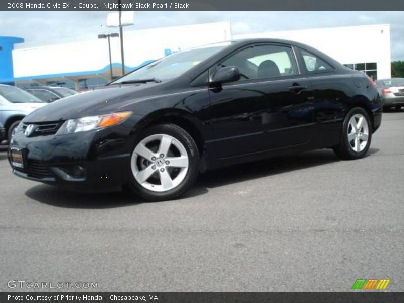 Nighthawk Black Pearl / Black 2008 Honda Civic EX-L Coupe