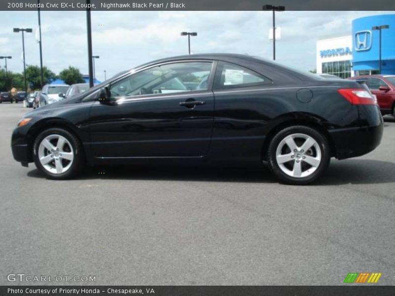 Nighthawk Black Pearl / Black 2008 Honda Civic EX-L Coupe