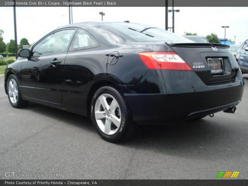 Nighthawk Black Pearl / Black 2008 Honda Civic EX-L Coupe