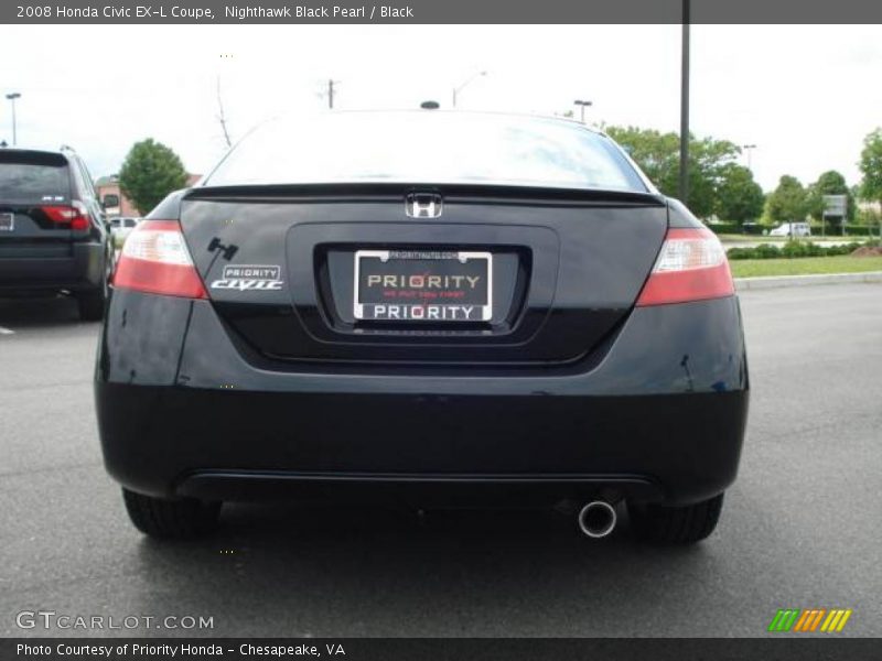 Nighthawk Black Pearl / Black 2008 Honda Civic EX-L Coupe