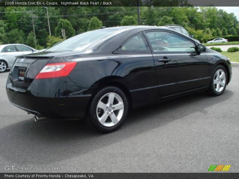 Nighthawk Black Pearl / Black 2008 Honda Civic EX-L Coupe