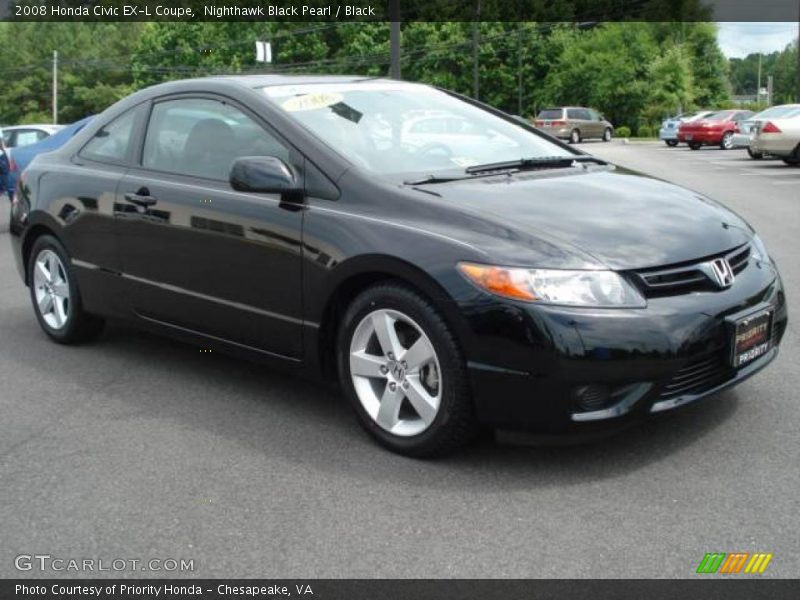 Nighthawk Black Pearl / Black 2008 Honda Civic EX-L Coupe