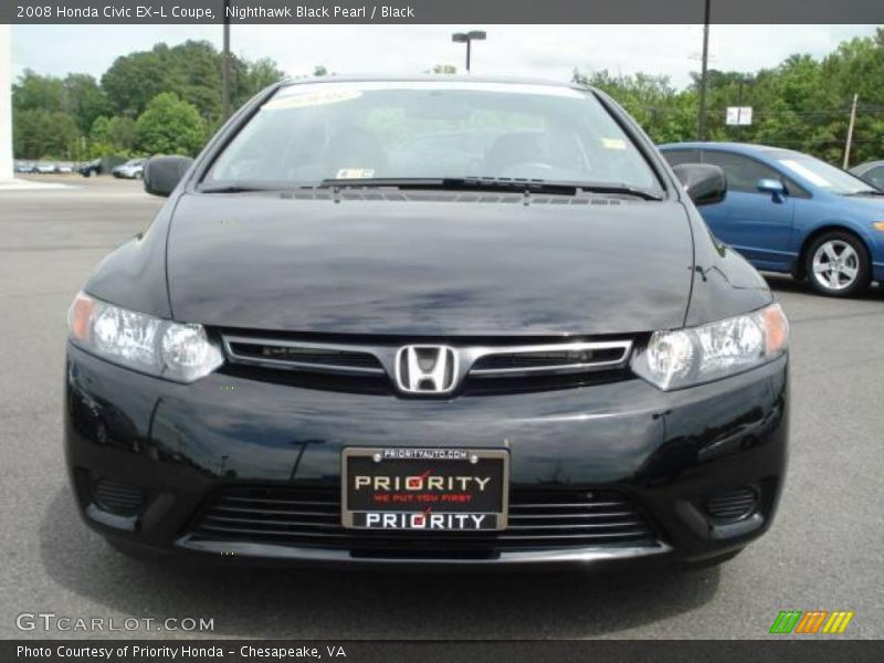 Nighthawk Black Pearl / Black 2008 Honda Civic EX-L Coupe
