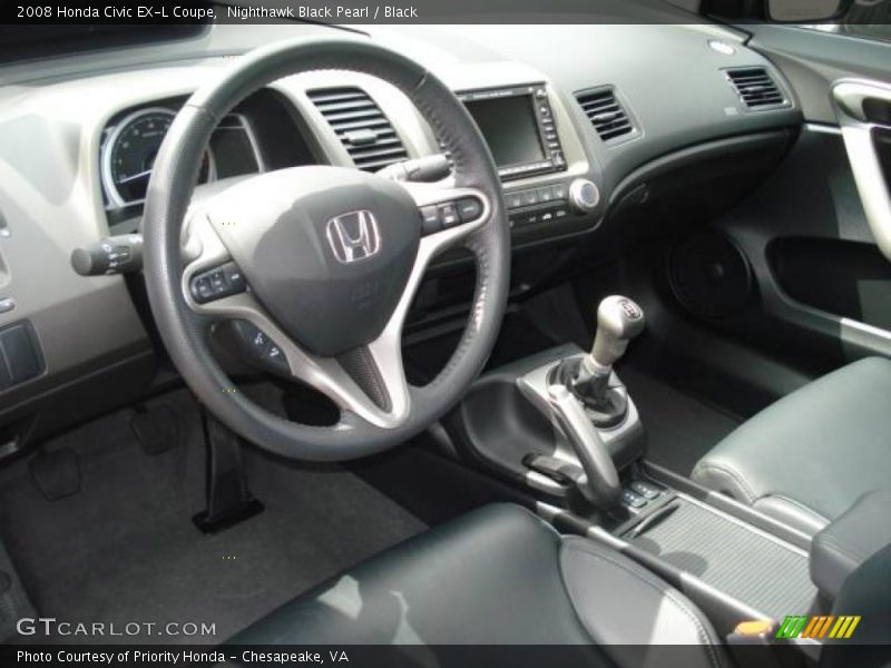 Nighthawk Black Pearl / Black 2008 Honda Civic EX-L Coupe