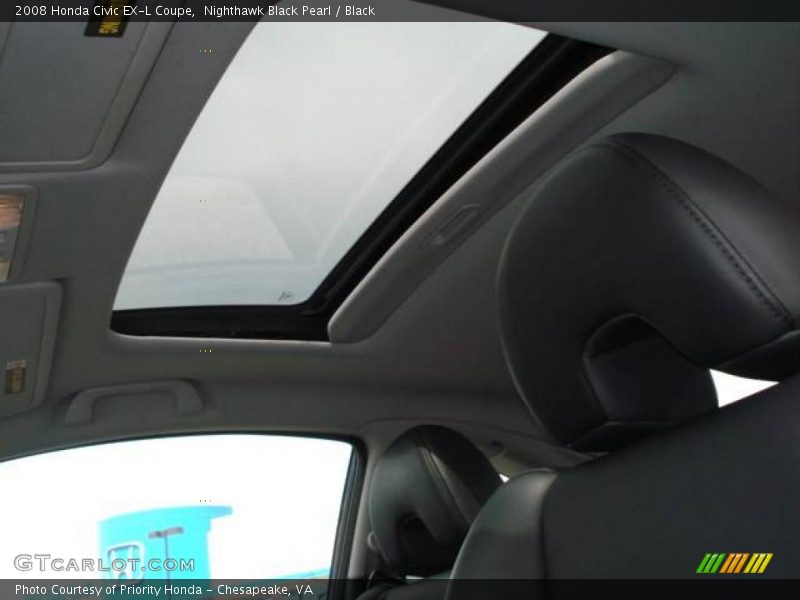 Nighthawk Black Pearl / Black 2008 Honda Civic EX-L Coupe