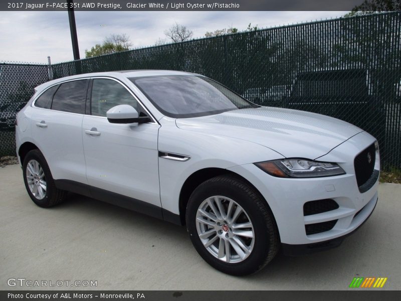 Glacier White / Light Oyster w/Pistachio 2017 Jaguar F-PACE 35t AWD Prestige