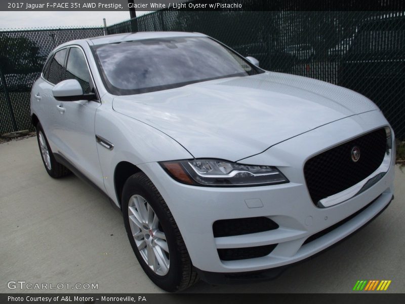 Glacier White / Light Oyster w/Pistachio 2017 Jaguar F-PACE 35t AWD Prestige