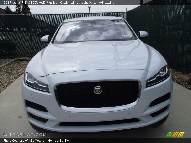 Glacier White / Light Oyster w/Pistachio 2017 Jaguar F-PACE 35t AWD Prestige