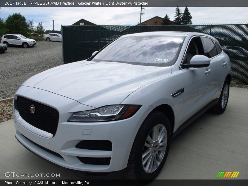 Glacier White / Light Oyster w/Pistachio 2017 Jaguar F-PACE 35t AWD Prestige