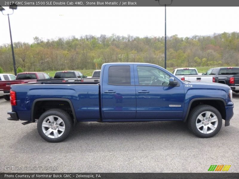Stone Blue Metallic / Jet Black 2017 GMC Sierra 1500 SLE Double Cab 4WD