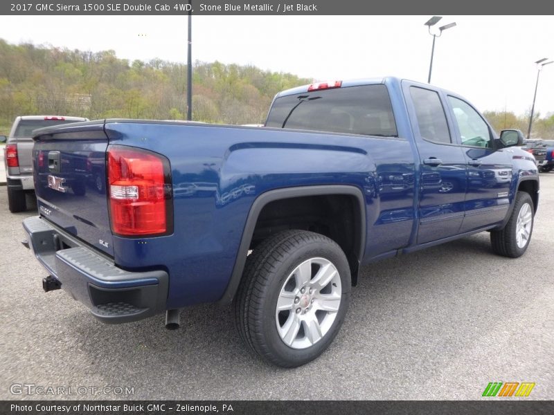 Stone Blue Metallic / Jet Black 2017 GMC Sierra 1500 SLE Double Cab 4WD