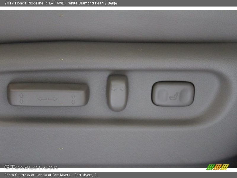 White Diamond Pearl / Beige 2017 Honda Ridgeline RTL-T AWD