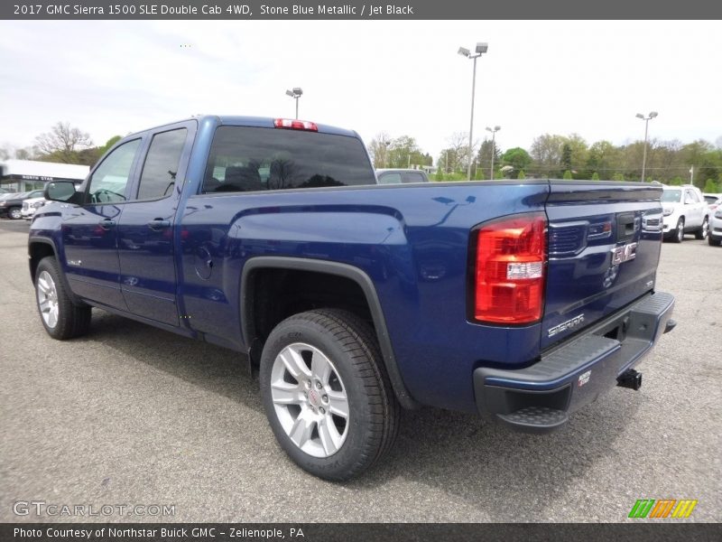 Stone Blue Metallic / Jet Black 2017 GMC Sierra 1500 SLE Double Cab 4WD