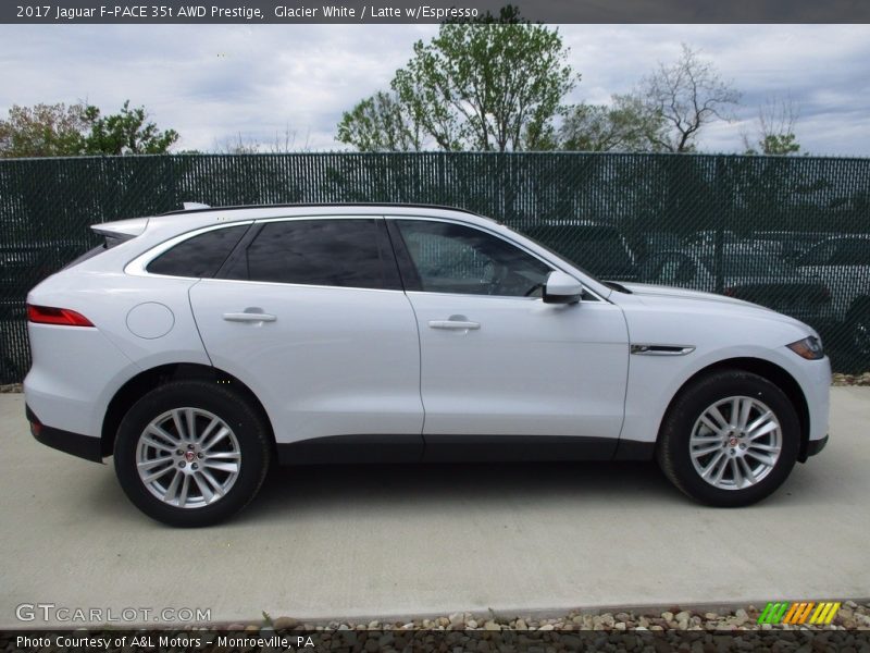 Glacier White / Latte w/Espresso 2017 Jaguar F-PACE 35t AWD Prestige