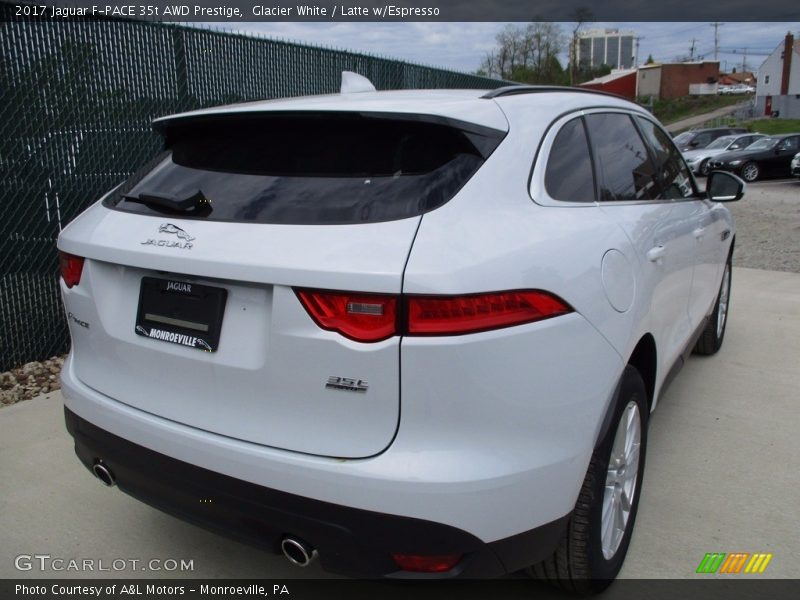 Glacier White / Latte w/Espresso 2017 Jaguar F-PACE 35t AWD Prestige