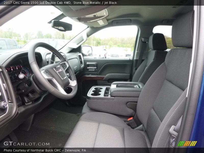 Stone Blue Metallic / Jet Black 2017 GMC Sierra 1500 SLE Double Cab 4WD