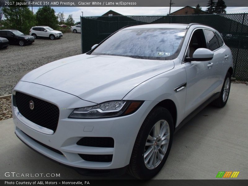 Glacier White / Latte w/Espresso 2017 Jaguar F-PACE 35t AWD Prestige