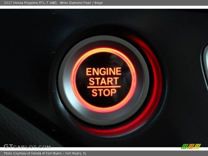 White Diamond Pearl / Beige 2017 Honda Ridgeline RTL-T AWD