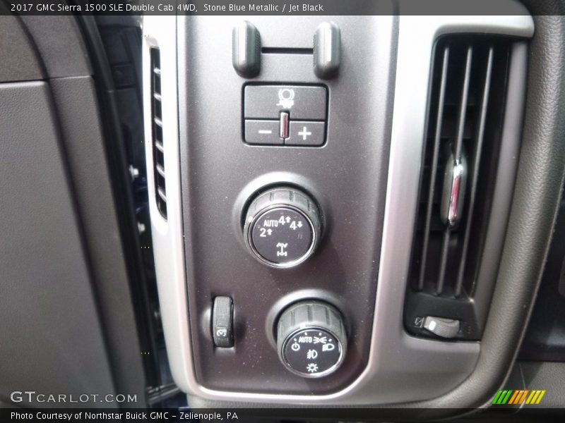 Stone Blue Metallic / Jet Black 2017 GMC Sierra 1500 SLE Double Cab 4WD