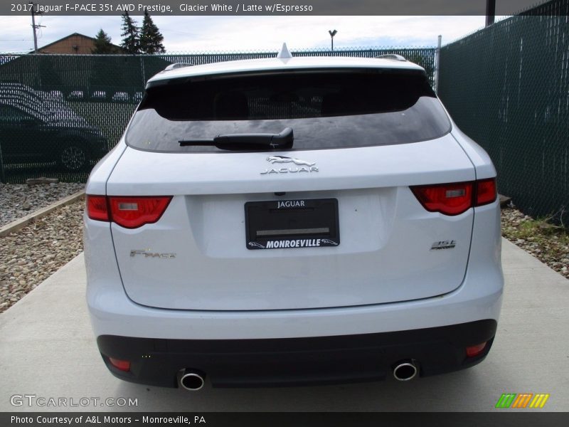 Glacier White / Latte w/Espresso 2017 Jaguar F-PACE 35t AWD Prestige