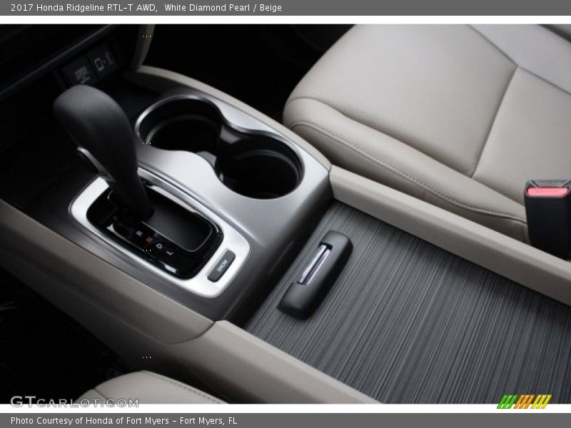White Diamond Pearl / Beige 2017 Honda Ridgeline RTL-T AWD