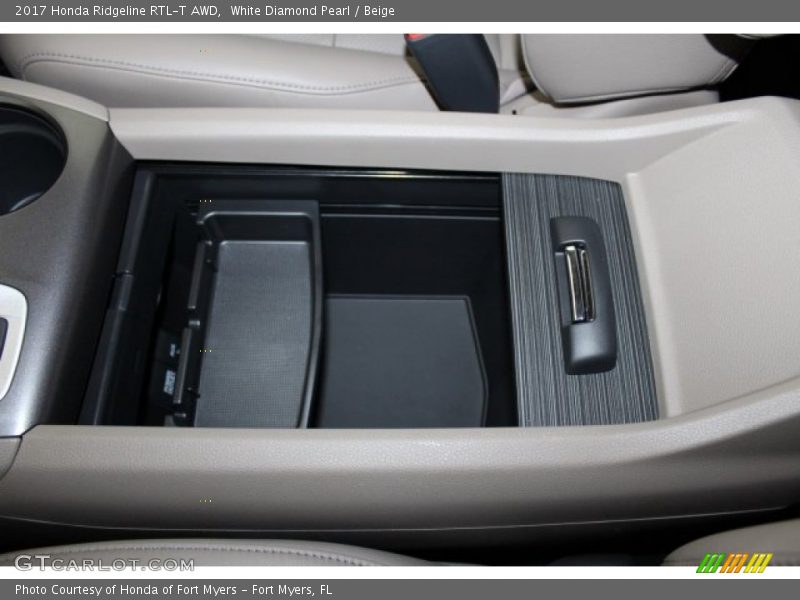 White Diamond Pearl / Beige 2017 Honda Ridgeline RTL-T AWD