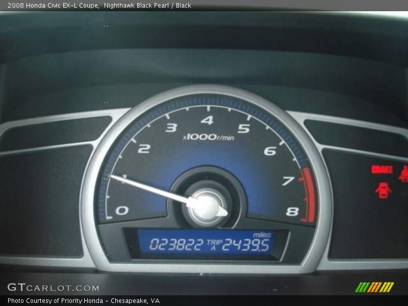 Nighthawk Black Pearl / Black 2008 Honda Civic EX-L Coupe