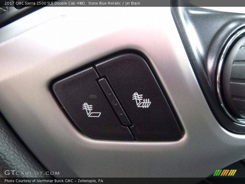 Stone Blue Metallic / Jet Black 2017 GMC Sierra 1500 SLE Double Cab 4WD