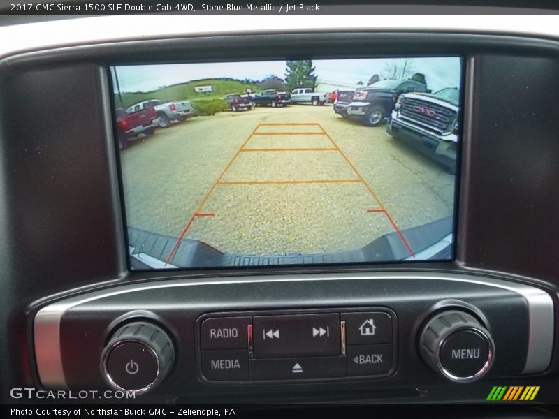 Stone Blue Metallic / Jet Black 2017 GMC Sierra 1500 SLE Double Cab 4WD