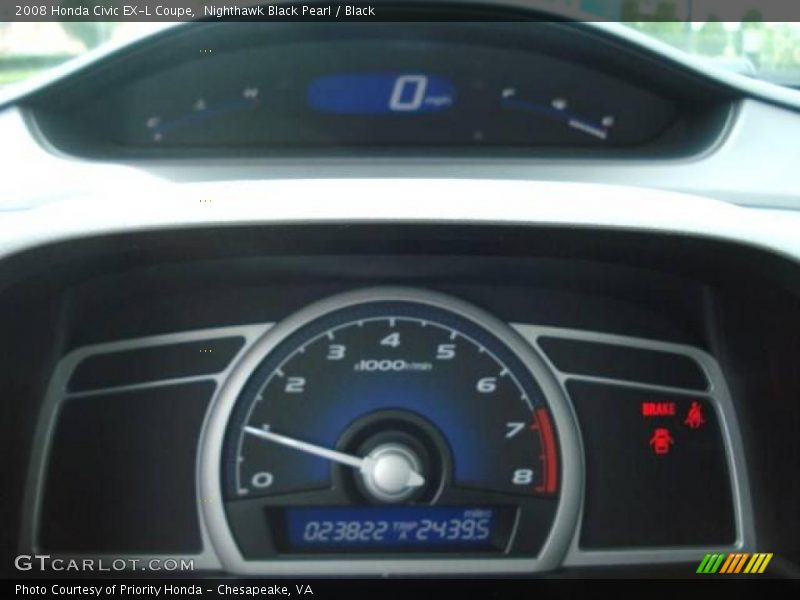 Nighthawk Black Pearl / Black 2008 Honda Civic EX-L Coupe