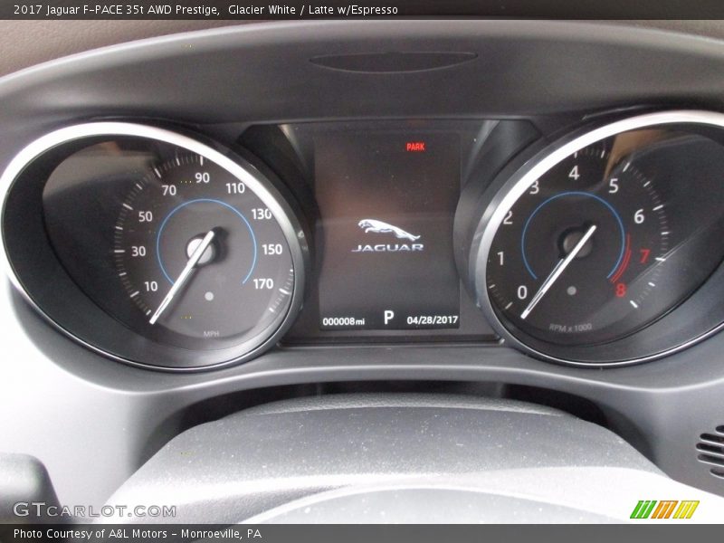 Glacier White / Latte w/Espresso 2017 Jaguar F-PACE 35t AWD Prestige