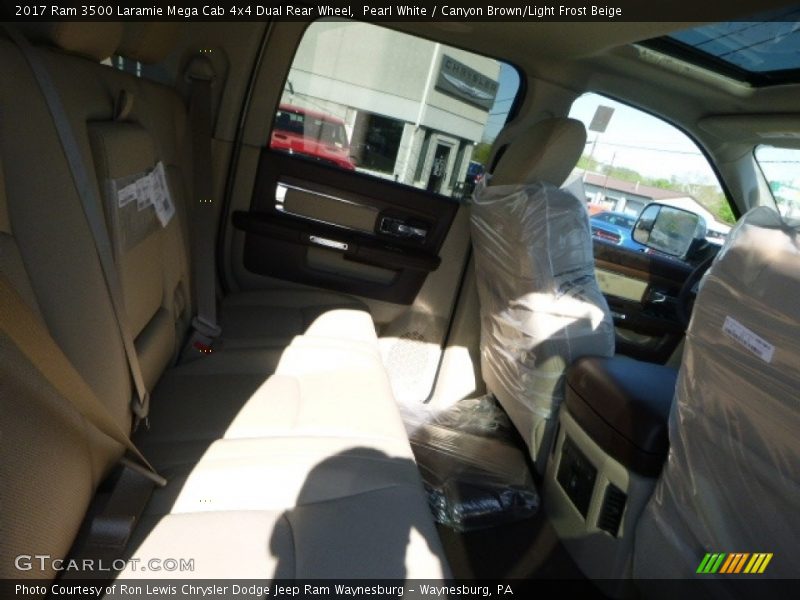 Pearl White / Canyon Brown/Light Frost Beige 2017 Ram 3500 Laramie Mega Cab 4x4 Dual Rear Wheel