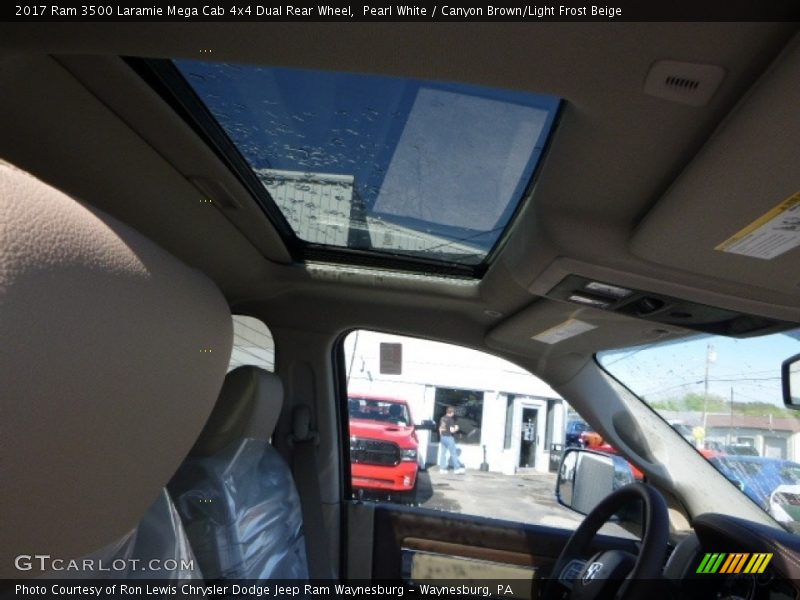 Pearl White / Canyon Brown/Light Frost Beige 2017 Ram 3500 Laramie Mega Cab 4x4 Dual Rear Wheel