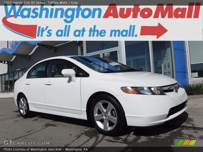 Taffeta White / Gray 2007 Honda Civic EX Sedan