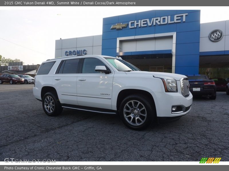 Summit White / Denali Cocoa/Dark Atmosphere 2015 GMC Yukon Denali 4WD