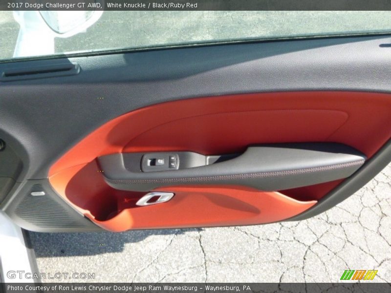 White Knuckle / Black/Ruby Red 2017 Dodge Challenger GT AWD