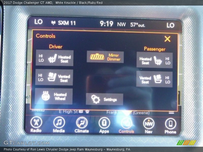 White Knuckle / Black/Ruby Red 2017 Dodge Challenger GT AWD