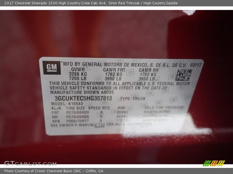 Siren Red Tintcoat / High Country Saddle 2017 Chevrolet Silverado 1500 High Country Crew Cab 4x4