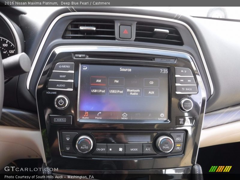 Deep Blue Pearl / Cashmere 2016 Nissan Maxima Platinum