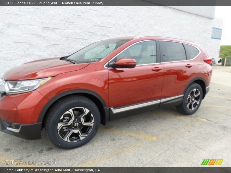 Molten Lava Pearl / Ivory 2017 Honda CR-V Touring AWD