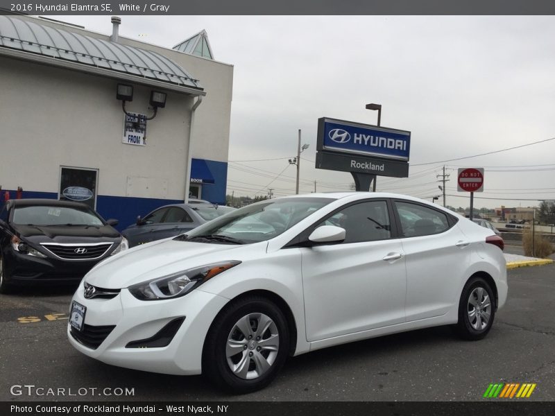 White / Gray 2016 Hyundai Elantra SE