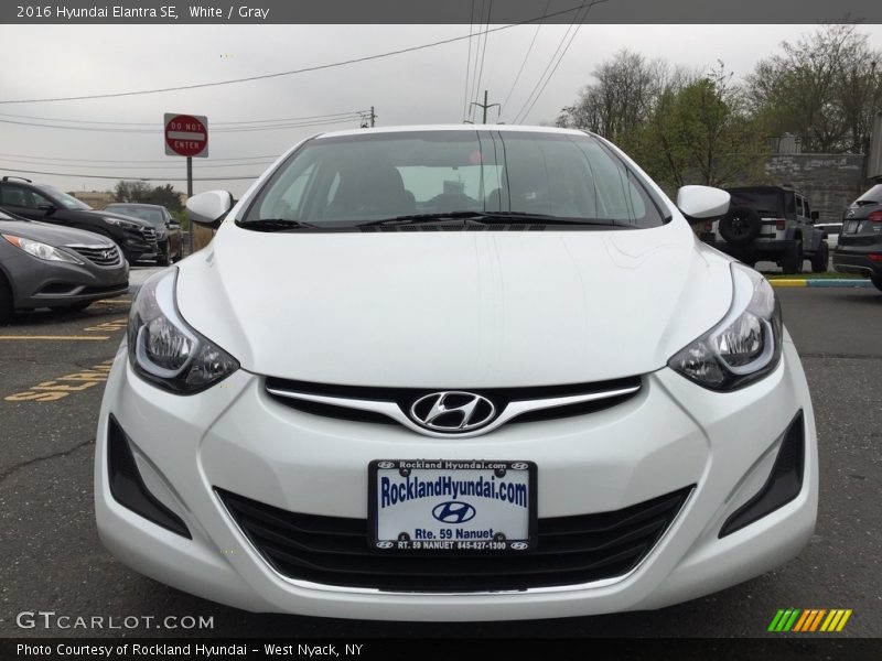 White / Gray 2016 Hyundai Elantra SE