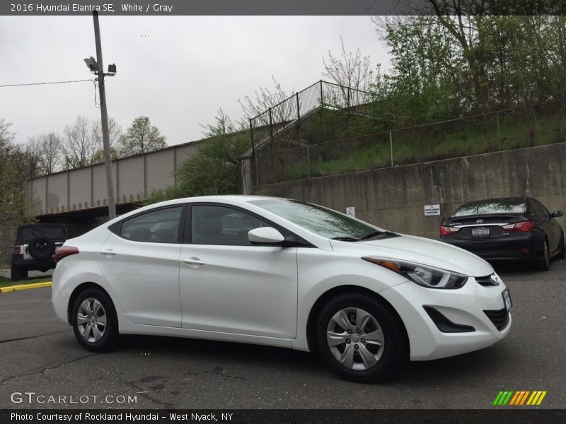 White / Gray 2016 Hyundai Elantra SE