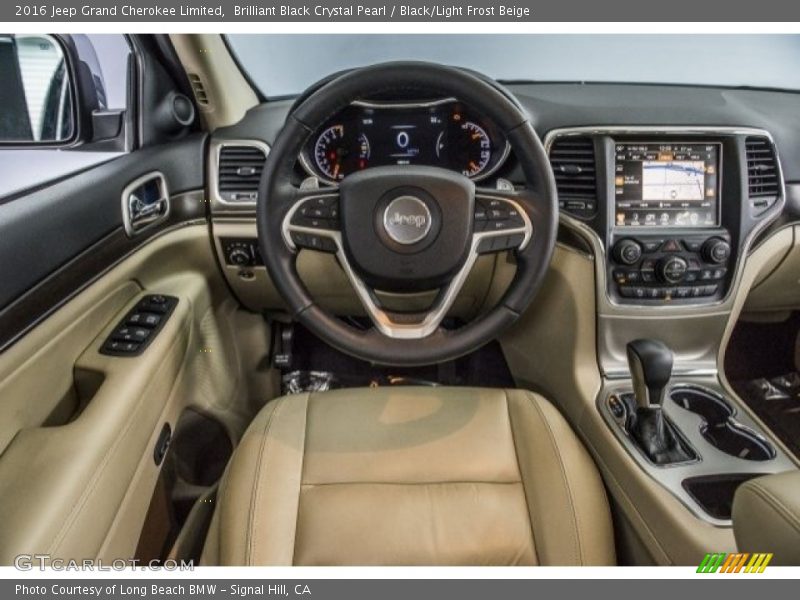 Brilliant Black Crystal Pearl / Black/Light Frost Beige 2016 Jeep Grand Cherokee Limited