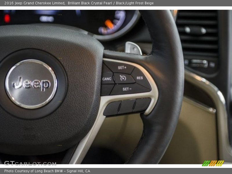 Brilliant Black Crystal Pearl / Black/Light Frost Beige 2016 Jeep Grand Cherokee Limited