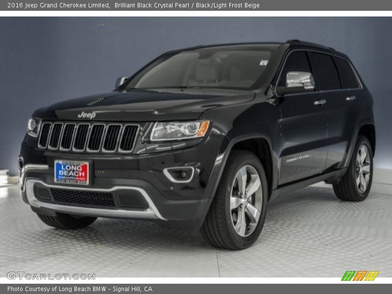 Brilliant Black Crystal Pearl / Black/Light Frost Beige 2016 Jeep Grand Cherokee Limited